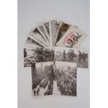 A small group of Ward Locke Great War postcards, a silk postcard etc
