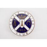 A 1935 Langholm Common Riding Castle Craigs Club enamelled lapel badge