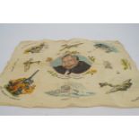 A Second World War patriotic and Churchill commemorative printed handkerchief