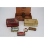 Advertising tins including Thorne's Toffee, Allenberry's, Pastilles, Coral Flake, Meloids etc.