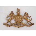 A Victorian Royal Arms pouch or similar badge, 11 cm x 6.5 cm