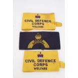 Two Civil Defence brassards
