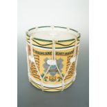 A Glen Moray whisky ice bucket in the form of a Highland Light Infantry drum, 17 cm x 17 cm