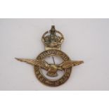 An RAF brass plaque, 12 cm x 11 cm