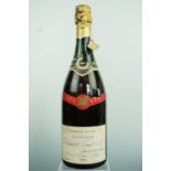 A bottle of Perrier and Jouet champagne, the label printed "Reserved for Allied Armies"