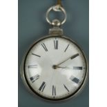 An early 19th Century silver pair-cased verge pocket watch by S Dixon, Birmingham, 1839, (running)