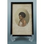 A Victorian Baxter print, "Vah-Ta-Ah, the Feejeean Princess", in ebonized frame under glass, 15 cm x