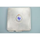 A Second World War enamelled silver Royal Army Service Corp sweetheart or ATS powder compact,