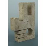 A 1960s ceramic abstract geometric sculpture, 25 cm x 18 cm x 5 cm