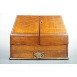 A late Victorian / Edwardian oak stationery cabinet, 39 cm x 20 cm x 32 cm