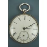 A Victorian silver key-wound pocket watch, the lever movement un-attributed, 5 cm, (running)