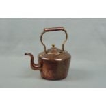 A copper kettle, 28 cm high