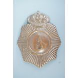 An 1830s Spanish Carlist Wars other rank's bell-top shako plate