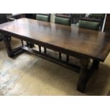 A fine reproduction late 17th Century oak refectory table, 8 ' x 3 '