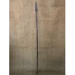 An antique African spear, 182 cm