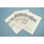 Three 1942 issues of the German military newspaper "Lapland-Kurier. Zeitung fur die Deutschen