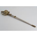 An Imperial German miniature sword, the brass guard depicting St George slaying the dragon and