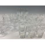 A suite of crystal drinking glasses