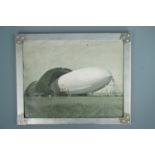 [ Airship / Zeppelin ] A 1930s riveted Duralumin photograph frame and photographic representation of
