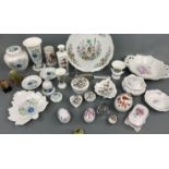 Four items of Aynsley Little Sweetheart ware, seven items of Wedgwood Clementine ware, Wedgwood