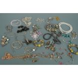 A quantity of costume jewellery necklaces and bangles etc