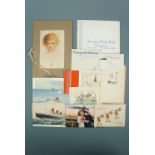 A small quantity of vintage greetings cards, Cunard postcards etc