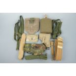 Sundry items of Pattern 1937 and other webbing including pistol holsters and a water bottle