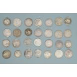 A large collection of GB silver shilling coins, William III to George IV, some high grade