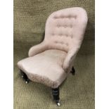 A Victorian button upholstered nursing chair