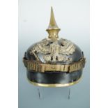 An Imperial German Prussian army officer's pickelhaube, (liner lacking)