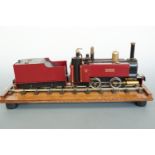 A live steam 0-gauge model 0-4-0 saddle tank railway locomotive "Robin"