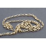 A yellow metal belcher link neck chain, 63 cm, 12 g