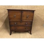 A George III ebony string inlaid mahogany bedside cabinet, 65 cm x 46 cm 70 cm high