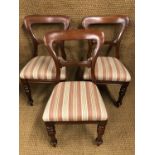 Three Victorian mahogany dining chairs