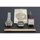 A 1980s N-S Nordik digital alarm chronograph wristwatch, Rotary and other watches