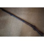 A relic 19th Century European military musket, being a percussion conversion from flint