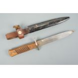 A reproduction Imperial German trench knife