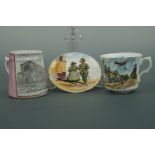 Early 20th Century souvenir and humorous ceramics comprising a Royal Doulton pin dish depicting a