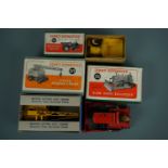 Boxed Dinky Supertoys industrial vehicles, including No 571 Coles Mobile Crane, No 562 Dumper Truck,