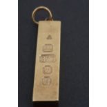 A 9ct gold ingot pendant, 29g