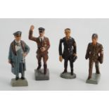 Four German Third Reich period Gloria, Durso, Lineol and Elastolin toy figures comprising Hitler,