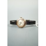 A 1920s lady's Rolex 9 ct gold wristlet watch, having a "Standard Quality" 15-jewel movement and