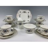 A Shelley Chelsea 11280 tea set, (1 cup and sugar bowl a/f)