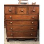 A Victorian Tunbridge inlaid mahogany chest of drawers, 122 cm x 137 cm high