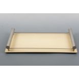 A 1930s Art Deco Formica and electroplate tea tray, 48 cm x 29 cm