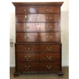A George III mahogany chest-on-chest, 166 cm x 106 cm wide