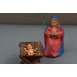 A vintage Nativity set in original packaging, circa 1950s