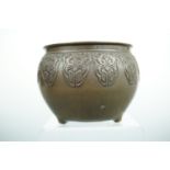 A Meiji Japanese bronze censer, 11 cm x 8 cm