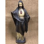 A Sacred Heart religious figure (a/f), 87 cm high