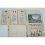 Six 1953 coronation commemorative calendars published by Thurnams of Carlisle and depicting Crummock